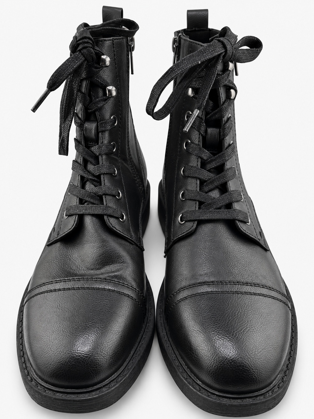 Unlisted Captain Combat Boots Mens 9.5 Black Lace Up Side Zip NWOB Lug Sole